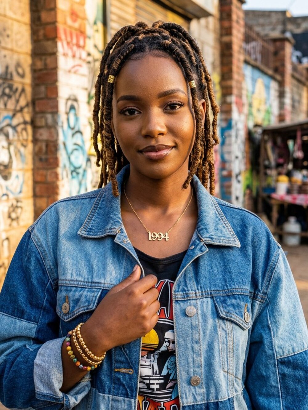 Y2K Streetvibe 1994 Gold Chain Personality Year-Date Charm Pendant Gift Necklace